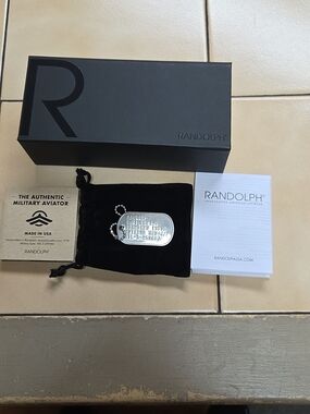 Randolph Engineering Black Sunglasses with Silver Dog Tag Accent